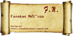 Fazekas Múzsa névjegykártya